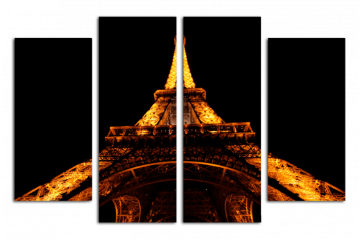 Модульная картина Эйфелевая башня ночью