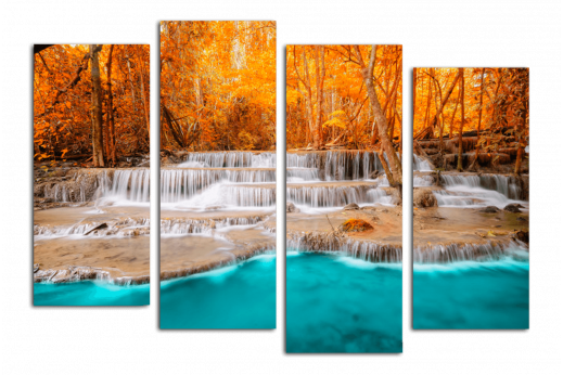 Модульная картина Осенний водопад