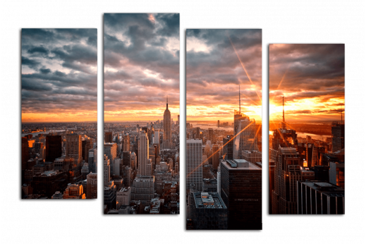 Модульная картина Закат в Нью-Йорке